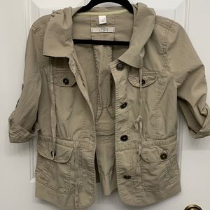 LOFT Small Utility Safari Short Sleeve Lightweight Jacket